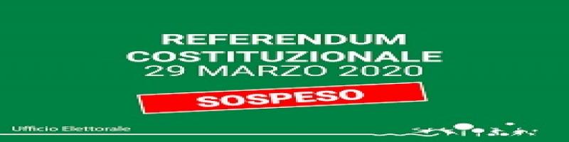 SOSPENSIONE DELLE OPERAZIONI REFERENDARIE DEL 29/3/2020